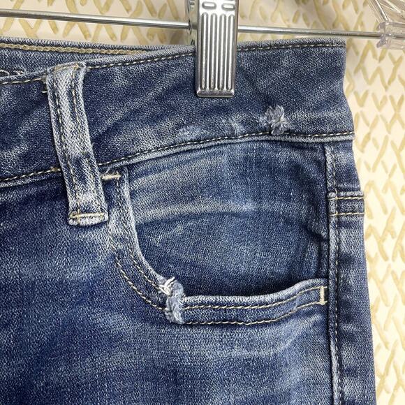 American Eagle Outfitters Ripped Super Stretch Hi-Rise Jegging Blue Denim Size 4 - Picture 5 of 13